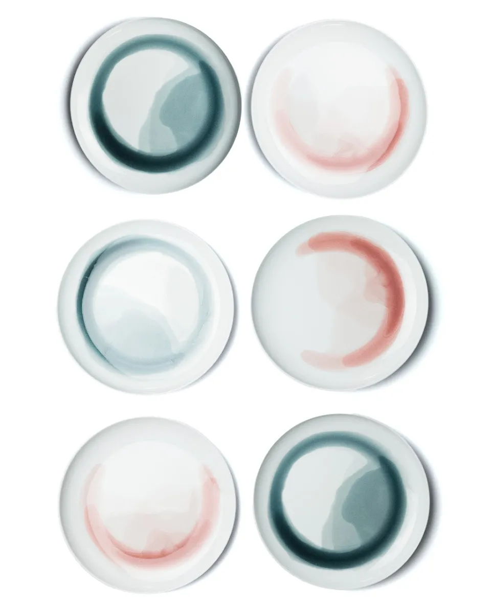 TA-DAAN POOL porcelain medium plates MIX - Set of 6 (-20%)