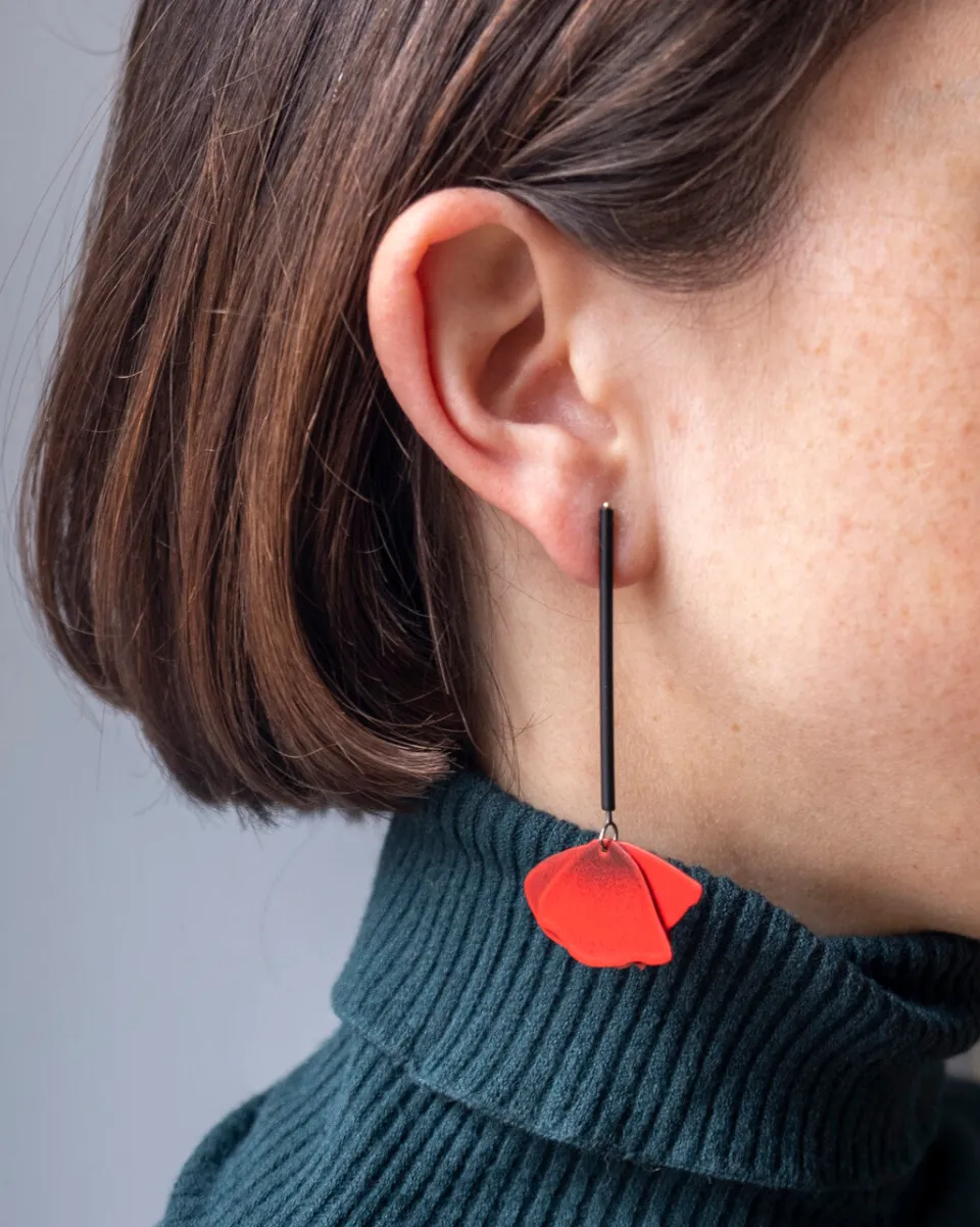TA-DAAN Poppy herbarium Earrings