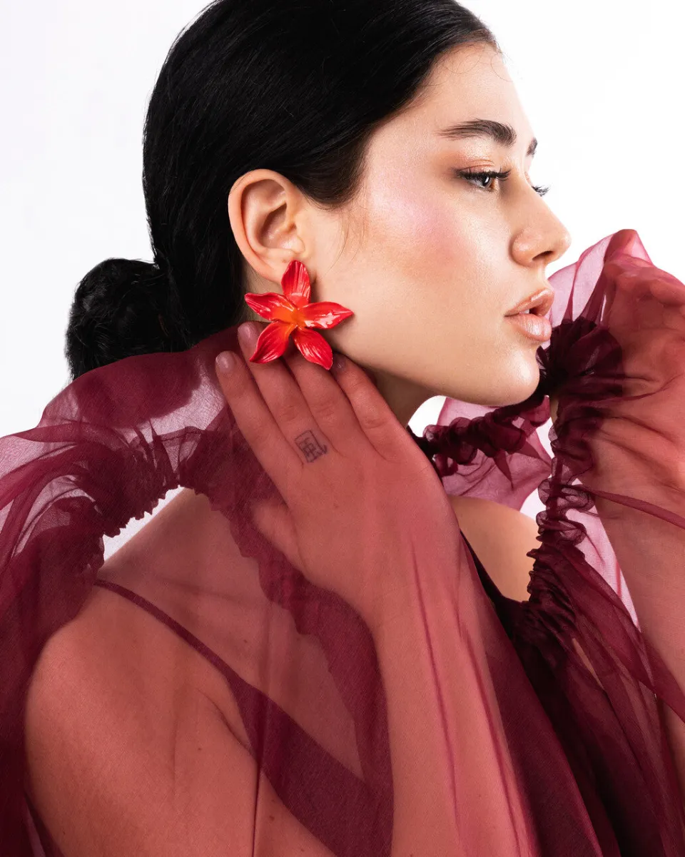 TA-DAAN Red Pomelia earrings
