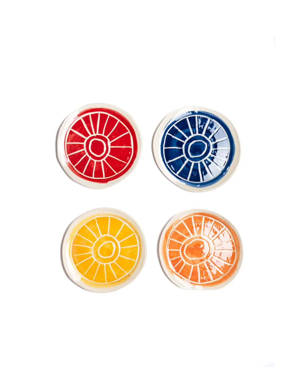 TA-DAAN Sgraffito Organic Plate Small MIX - Set of 4 (-20%)