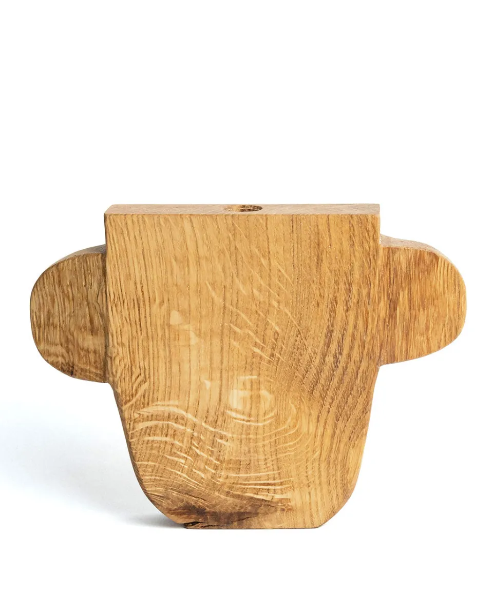 TA-DAAN Small Ears Textured Wood Vase