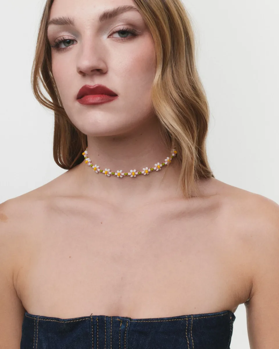 TA-DAAN Small Glass Beads Fleur Choker