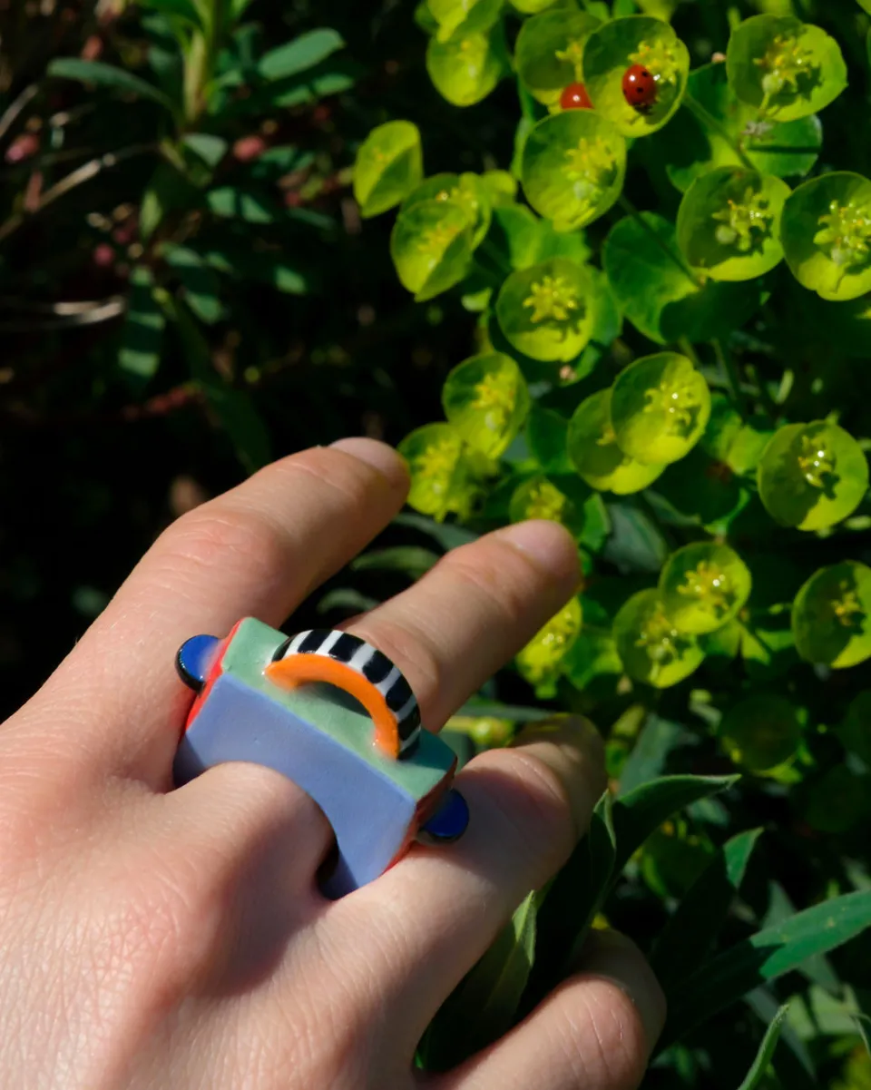 TA-DAAN Striped Arch Ceramic Ring