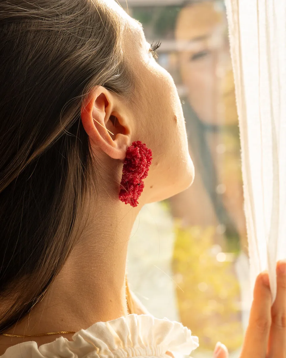 TA-DAAN Sugar Earrings - Bordeaux