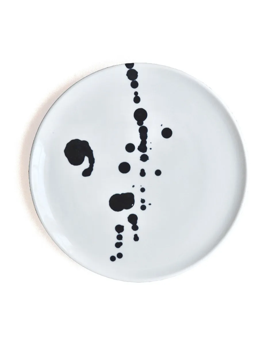 TA-DAAN Sumi-e Ink blot porcelain plates