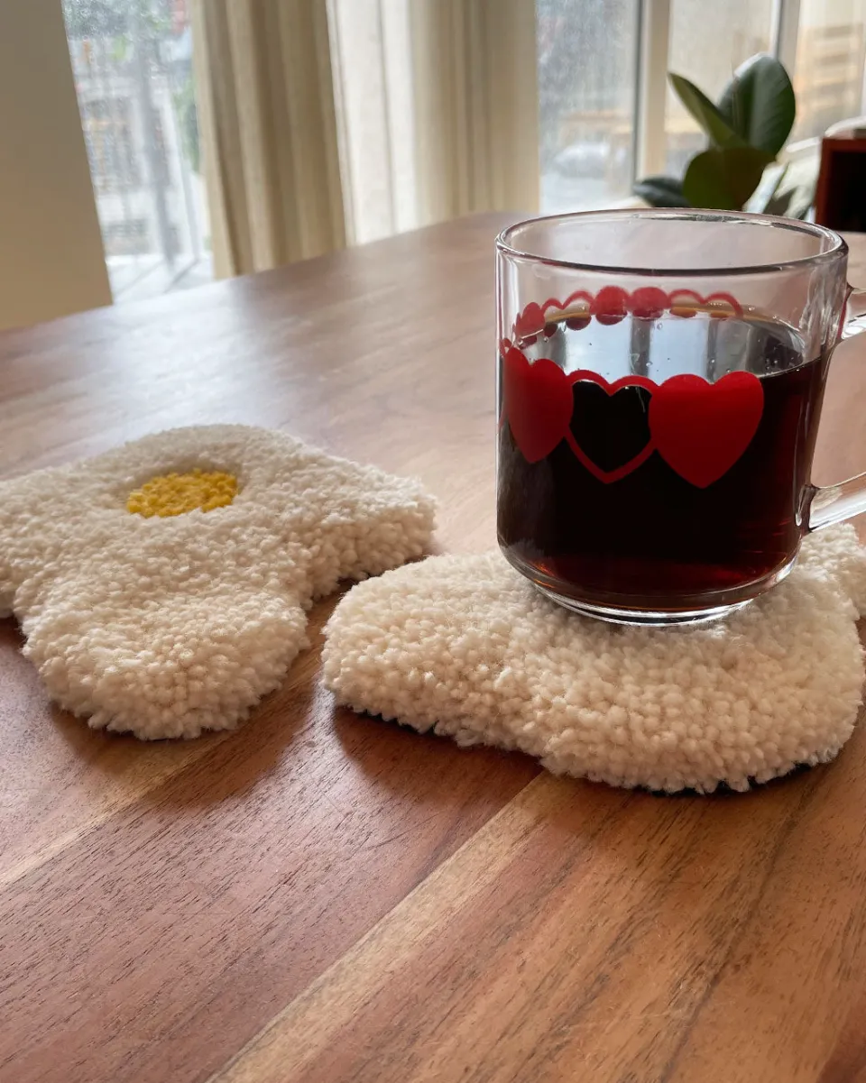 TA-DAAN Sunny Side Up Mug Coaster Rugs