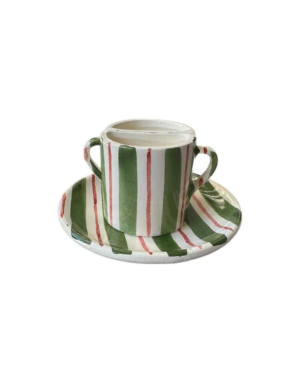 TA-DAAN Tete a tete Coffee Cup Set Striped