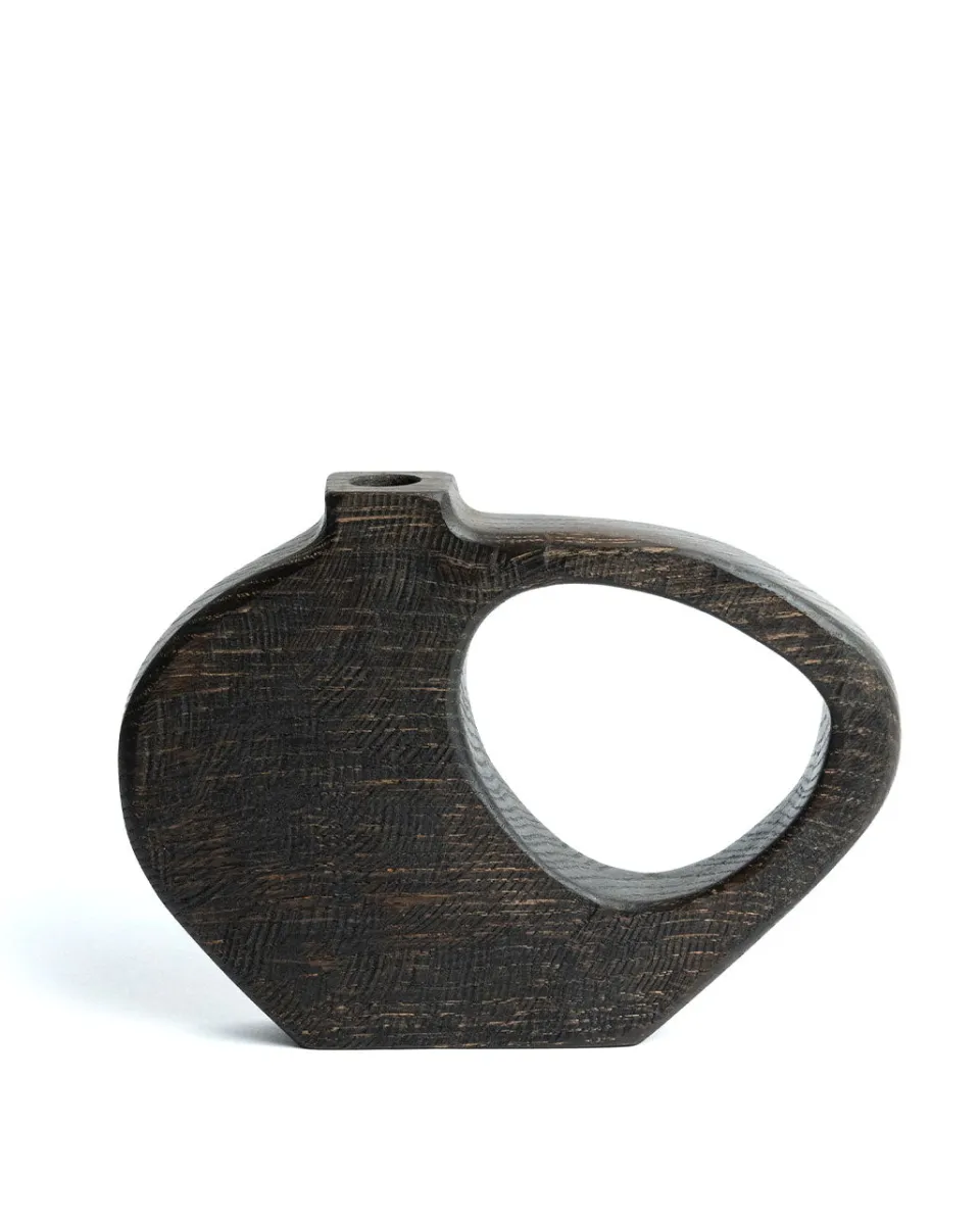 TA-DAAN Textured Amphora Wood Vase