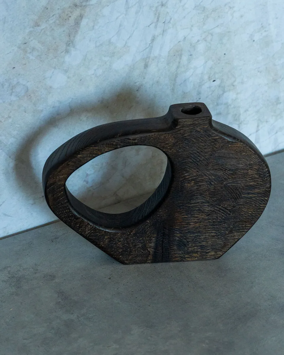 TA-DAAN Textured Amphora Wood Vase