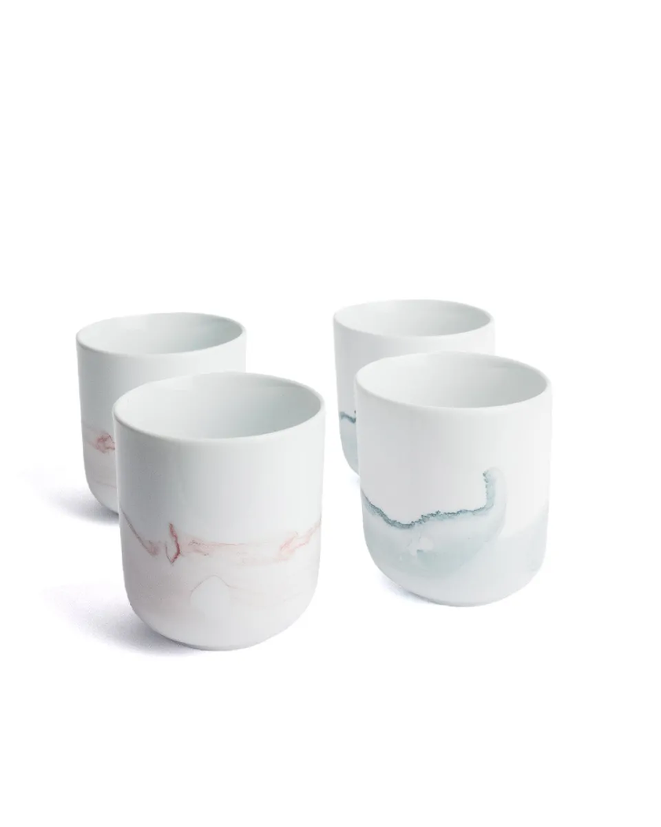 TA-DAAN TIDE Porcelain Glazed Cup Medium MIX - Set of 4 (-20%)
