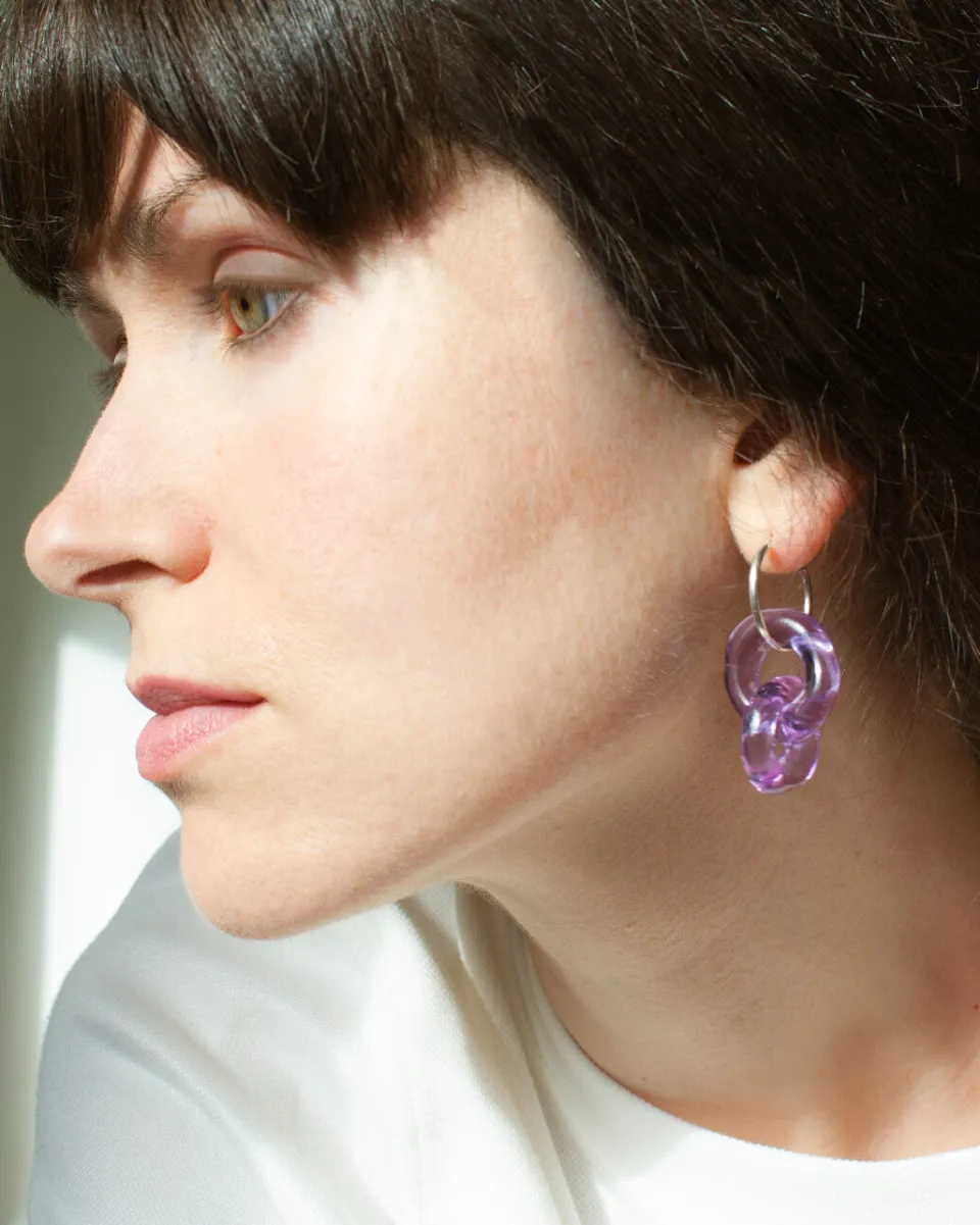 TA-DAAN Ties of Light Glass Earrings