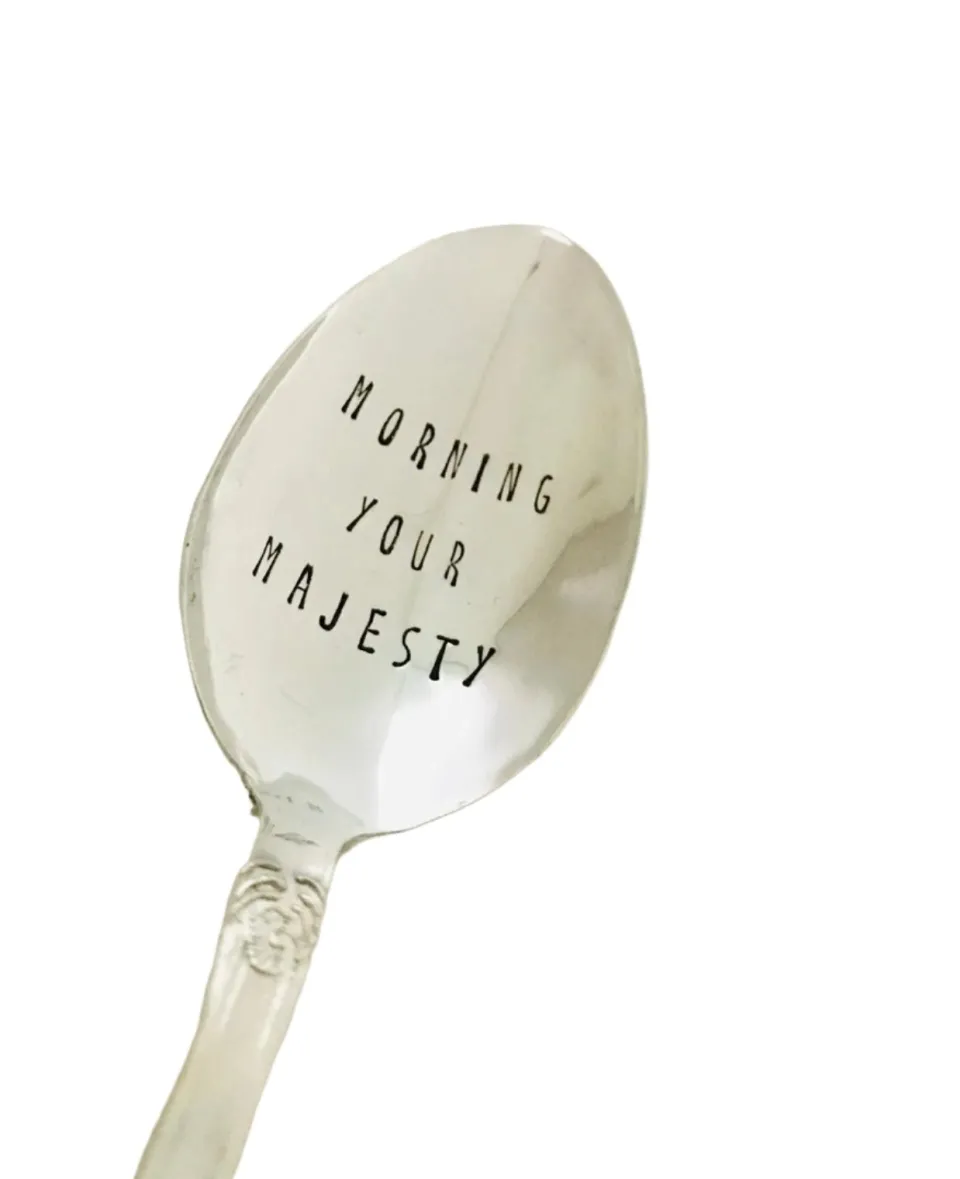 TA-DAAN Vintage Silver Hand-stamped dessert spoon
