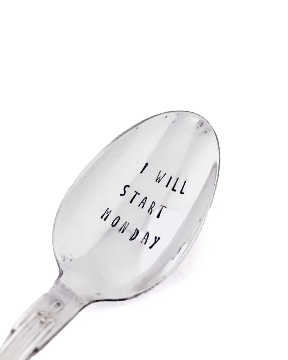 TA-DAAN Vintage Silver Hand-stamped dessert spoon