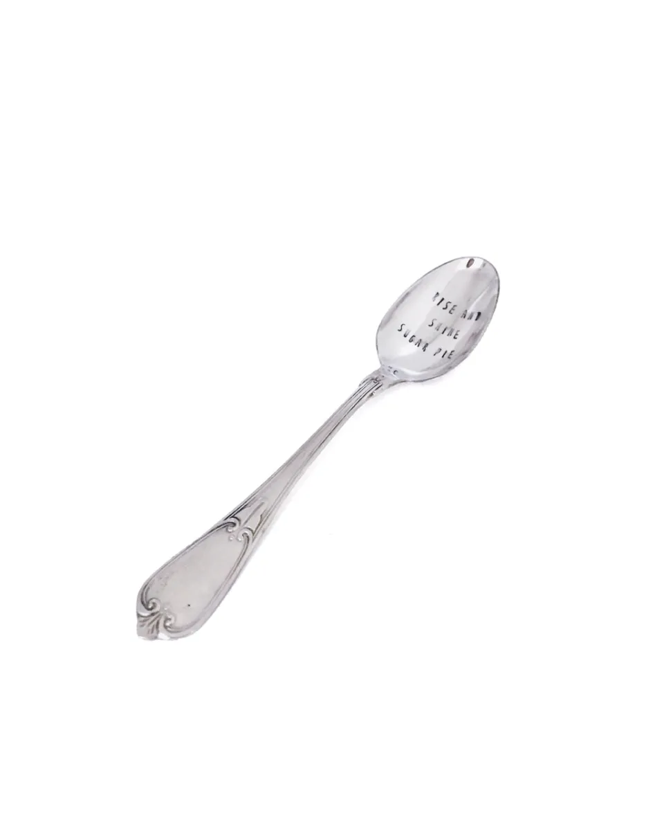 TA-DAAN Vintage Silver Hand-stamped dessert spoon