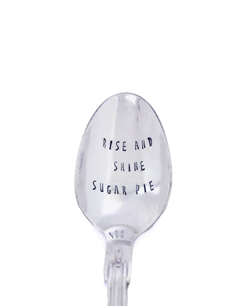 TA-DAAN Vintage Silver Hand-stamped dessert spoon