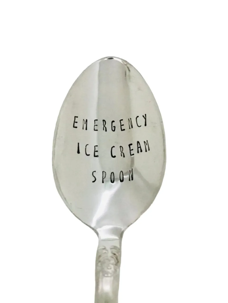 TA-DAAN Vintage Silver Hand-stamped dessert spoon