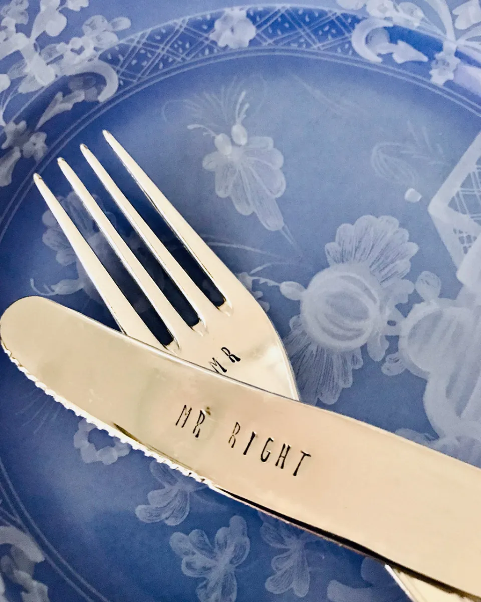 TA-DAAN Vintage Silver Hand-stamped knife