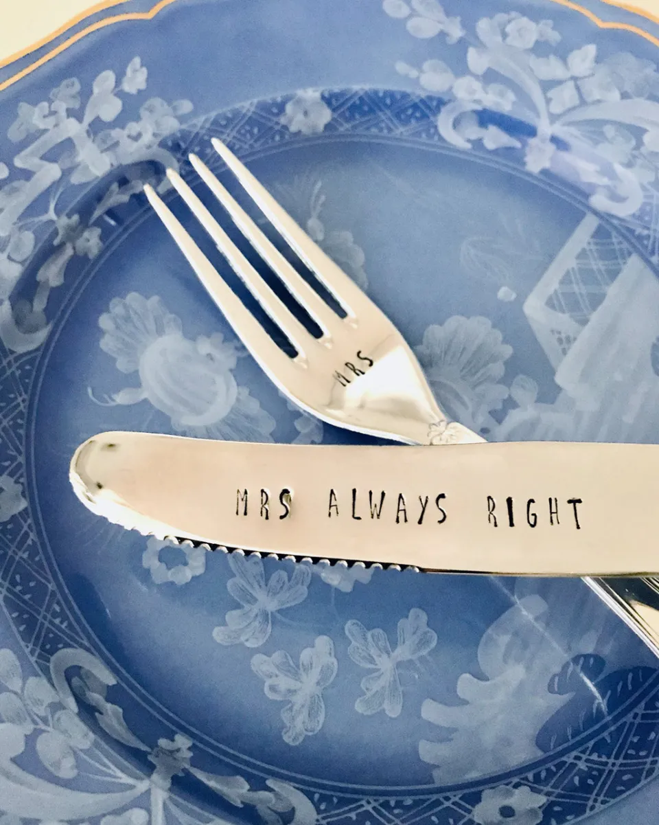 TA-DAAN Vintage Silver Hand-stamped knife