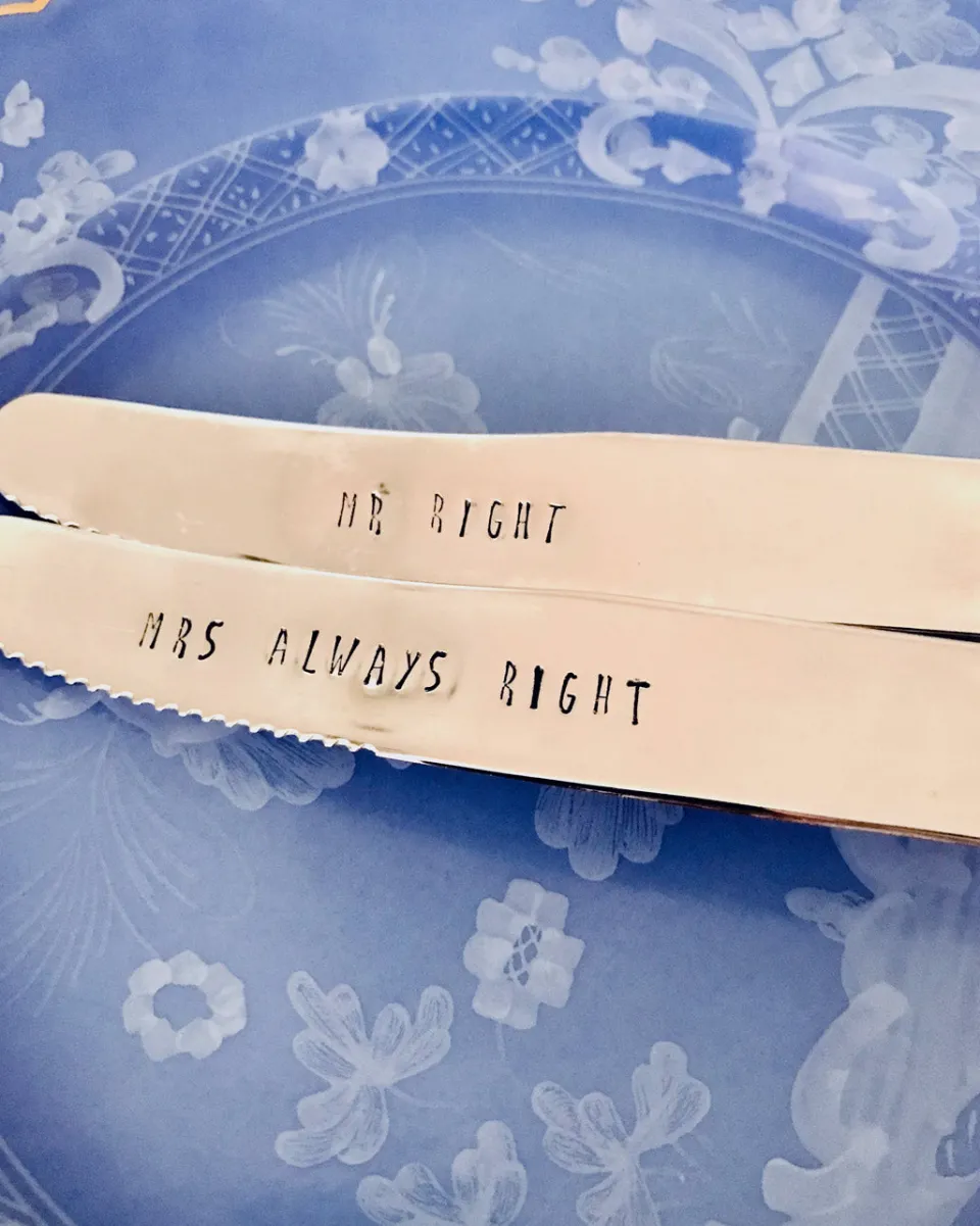 TA-DAAN Vintage Silver Hand-stamped knife