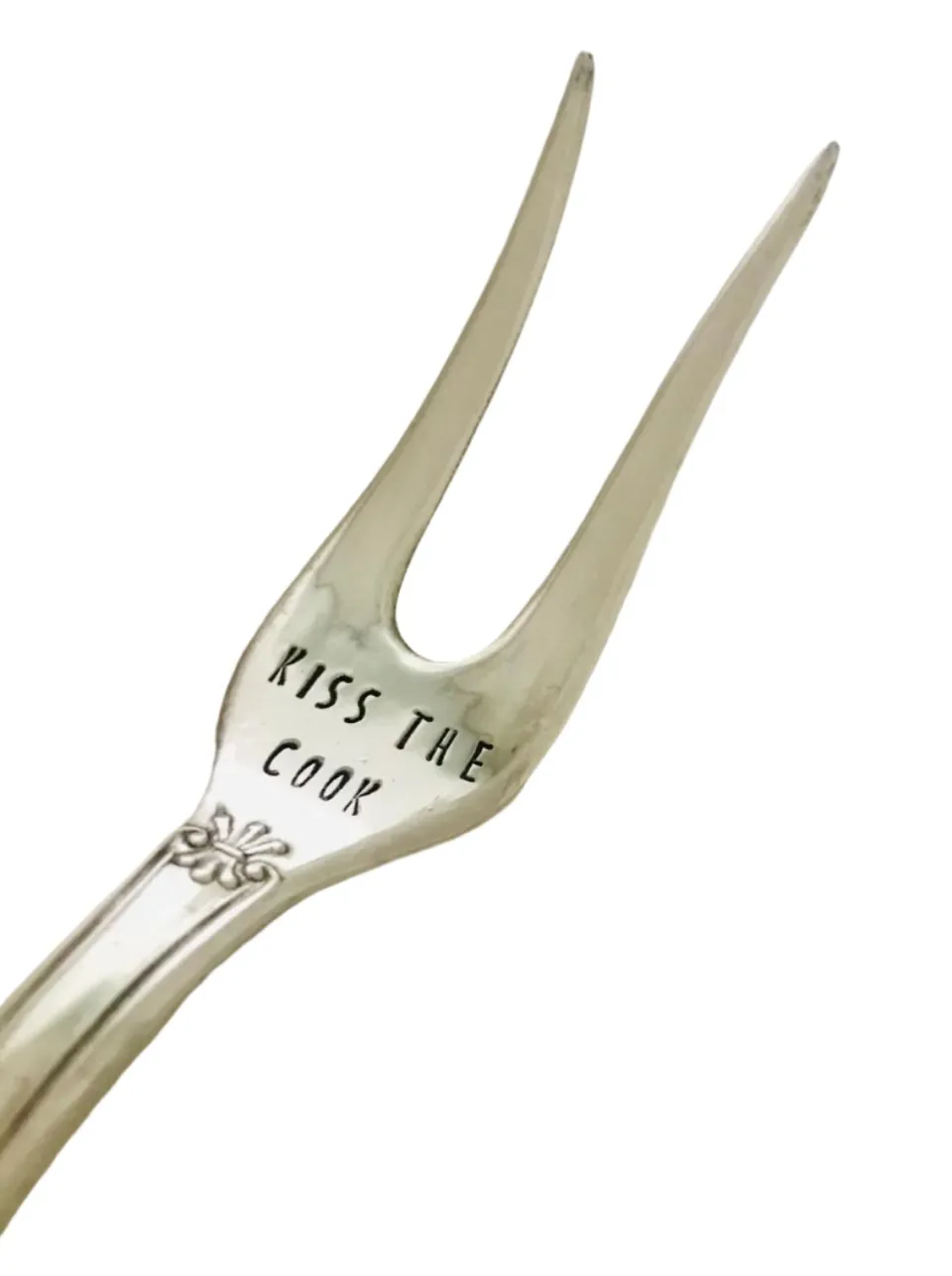 TA-DAAN Vintage Silver Hand-stamped serving fork