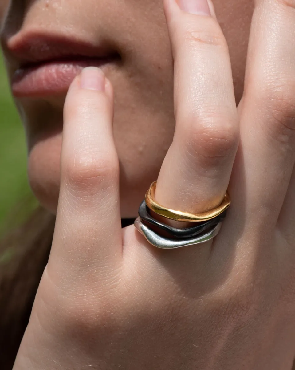 TA-DAAN Wave Trio Rings