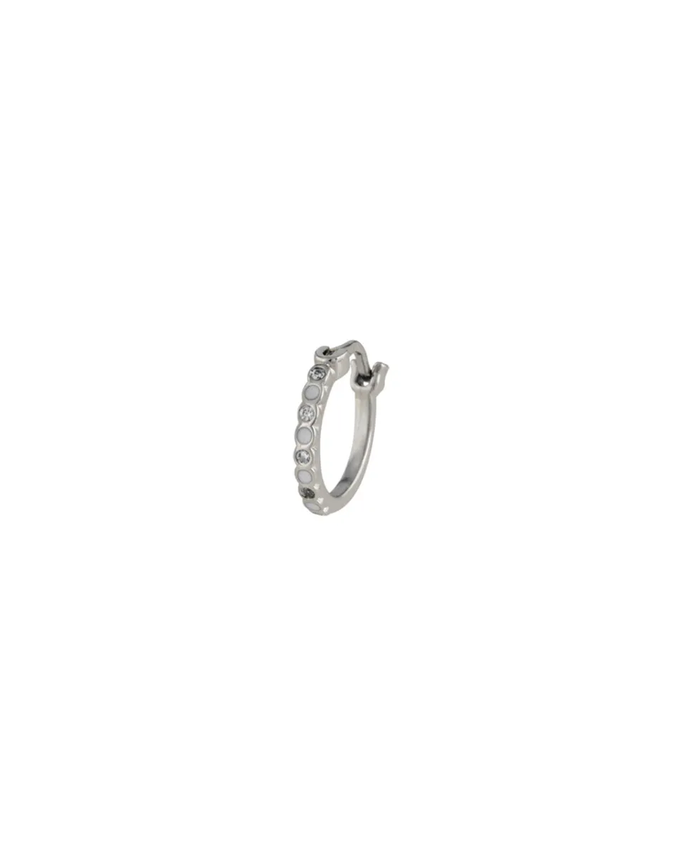 TA-DAAN White gems hoop earrings