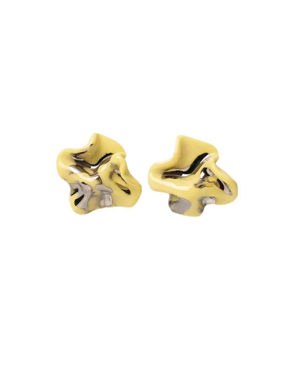TA-DAAN Yellow Electric Lilu Ceramic Earrings