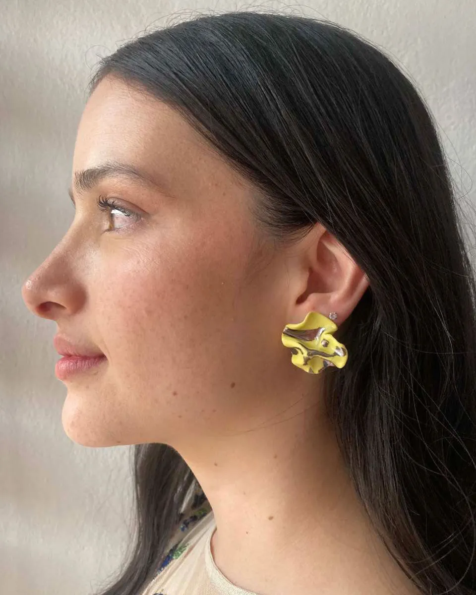 TA-DAAN Yellow Electric Lilu Ceramic Earrings